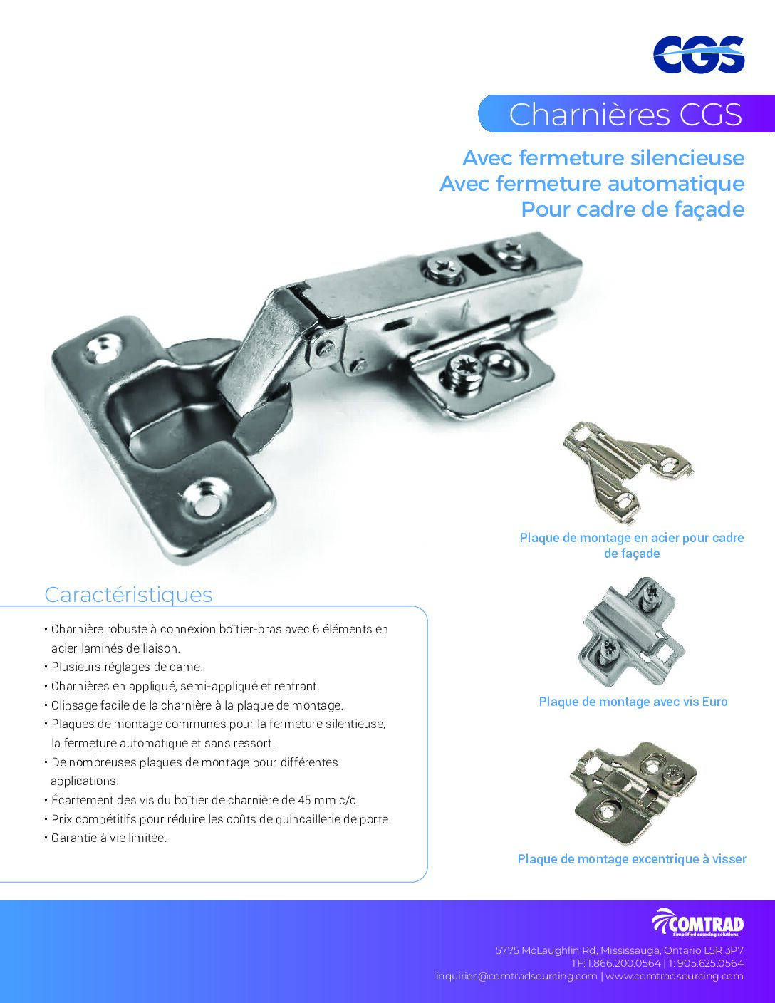 COMTRAD - Sell Sheet -CGS Hinge Series - FRENCH