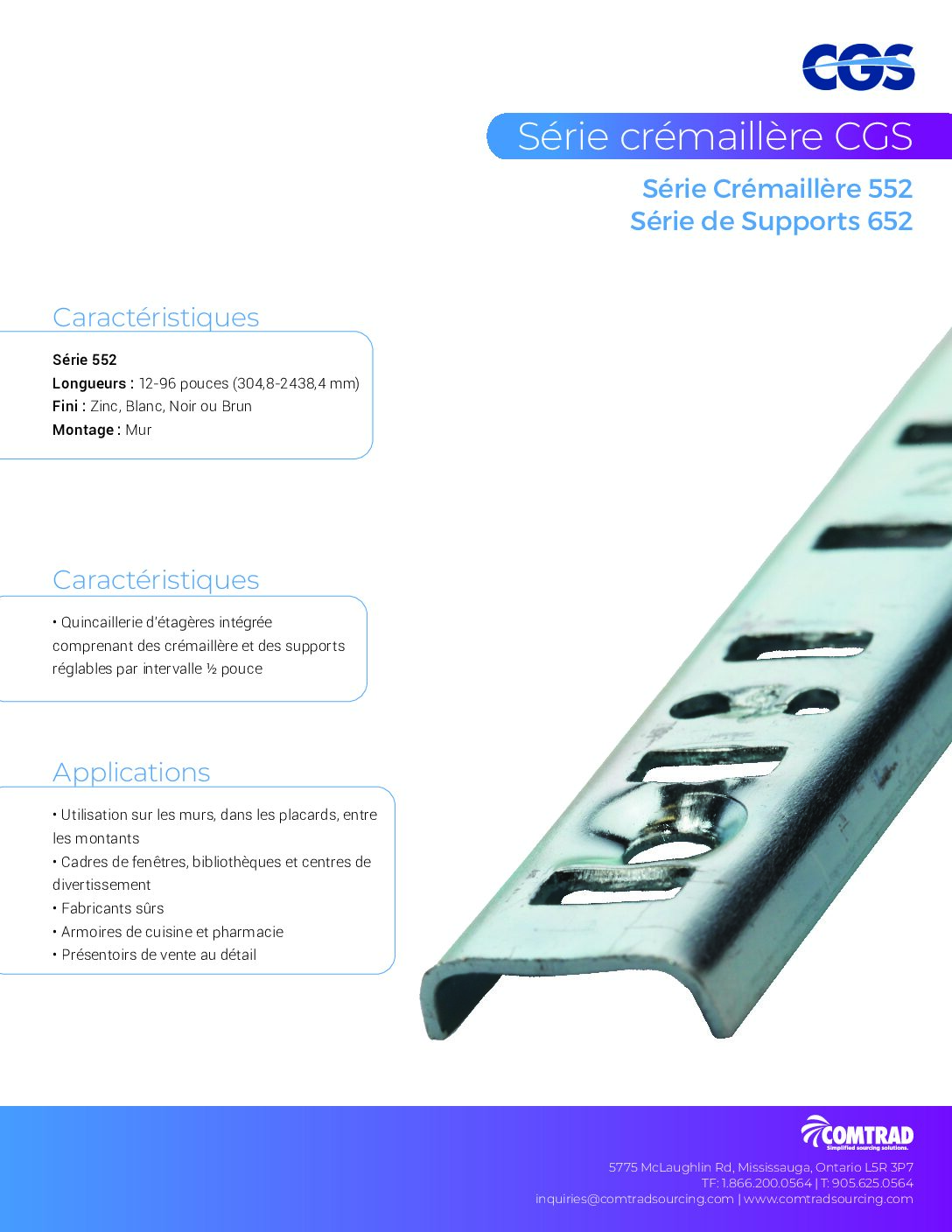 COMTRAD - Sell Sheet -552 Standard & 652 Bracket Series - FRENCH